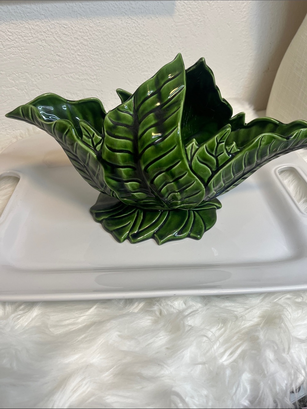 Green Leaf Ceramic Decorative Vase
